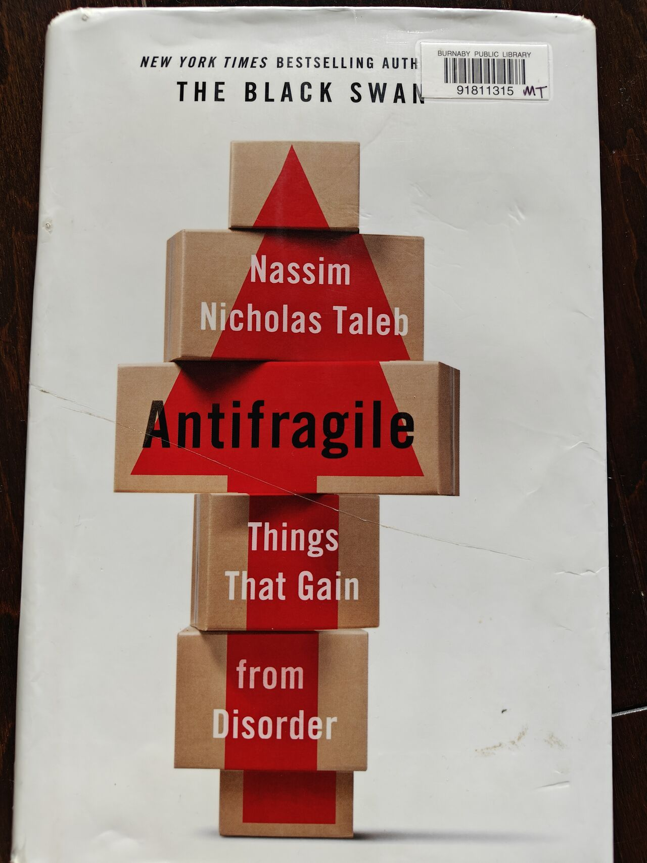 Book cover of 'Antifragile: Things That Gain from Disorder' by Nassim Nicholas Taleb.