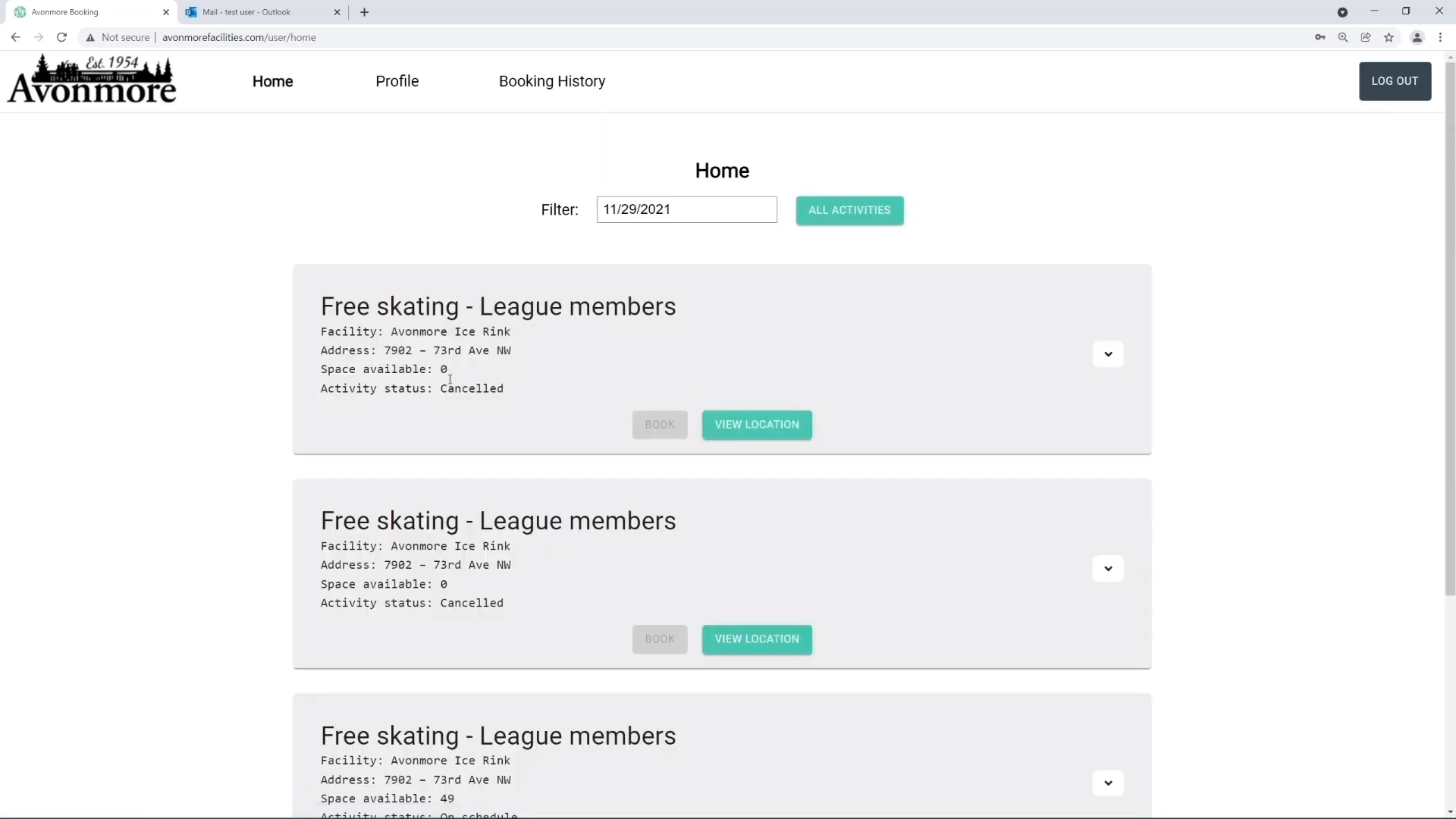 Community League Booking App