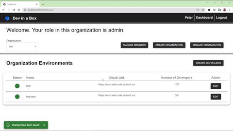 Development In A Box UI